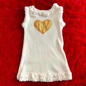 Little Mas white gold sequin heart dress girl 5